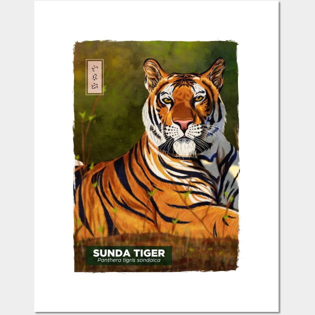 Sunda Tiger - White Wall Art by Thor Reyes